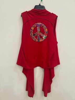 Double D Ranch Vest Cardigan Tie front L/XL western rodeo concert  embroidered